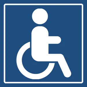 StickerJet Handicap Wheelchair Accessible Stickers, 6-Pack 6"x6" Decals, Premium Vinyl, Waterproof, UV & Fade Resistant, Durable Easy Peel No Residue, Indoor & Outdoor Use