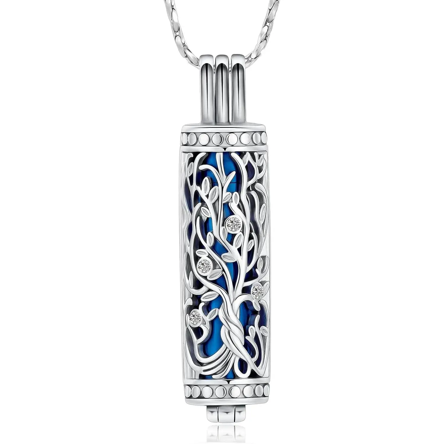 Urn Necklace for Ashes with Hollow Vial Cylinder Cremation Jewelry for Ashes Tree of Life Memorial Jewelry Gifts for Women Ashes Necklace Lockets Ashes Holder for Men Pet