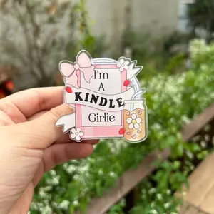 Kindle Girlie MagSafe Phone Grip – Pink Book Lover Magnetic Pop Socket & Kickstand – Cute Reader Accessory for Phone & Kindle