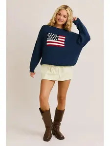 Oversized Flag Sweater Top