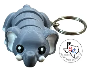 Articulated Elephant Keychain