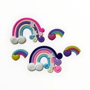 Over The Rainbows! Shoe Charms - Unique Designs for Clogs & Slides - Perfect Addition for Adults and Kids' Footwear - Rainbows & Flowers