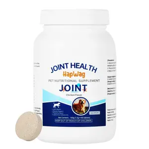 HAPWAG Chicken Flavor Dog Joint & Calcium Chews Glucosamine Supplement with Chondroitin MSM for Hip Bone Mobility Support 100 Count