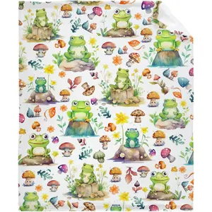 Cute Frog Baby Blanket - Super Soft Swaddle for Newborns, Cozy Receiving Blanket, Stroller Throw for Crib, Suitable for Baby/Puppy