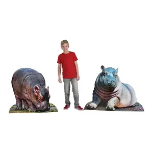 36" Rainforest Baby Hippo Cardboard Cutout Stand-Ups - 2 Pc.