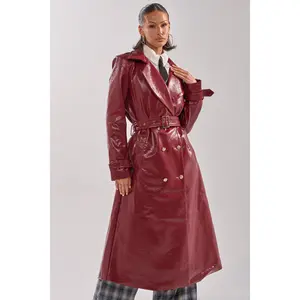 LADY DANGER FAUX LEATHER TRENCH