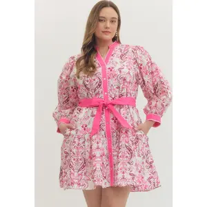 Curve Pink Palace Darling Dress By Entro
