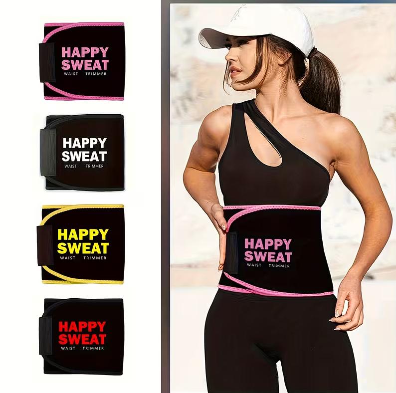 Happy Sweat Waist Trimmer for Women and Men - Sweat Band Waist Trainer for High-Intensity Training & Workouts Happy Sweat Waist Trimmer for Women and Men - Sweat Band Waist Trainer for High-Intensity Training & Workouts