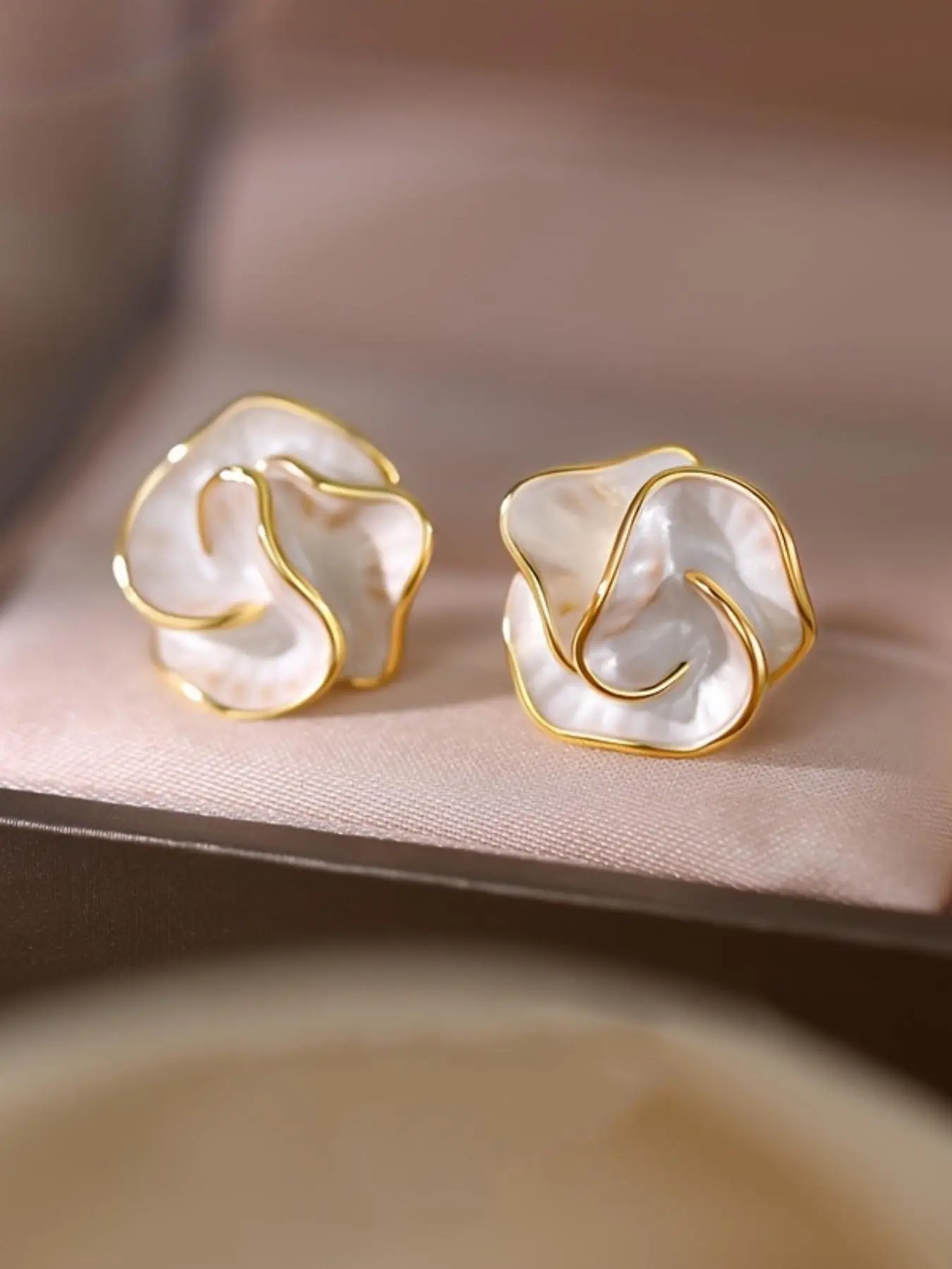 Fashionable Camellia Design Stud Earrings, High Quality Earrings, Fashion Jewelry for Party, Daily Clothing Decor, Trendy All-match & Exquisite Jewelry for Birthday Gift, Earrings Studs