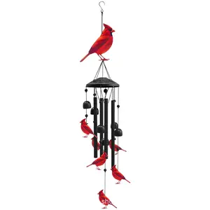 Vintage Hummingbird Wind Chime, Metal Tube & Bell Hanging Ornament, Melodic Wind Bell, Ideal Gift for Bird Lovers door hanging no smokin' sign Modern Frameless Convex Safety Mirror gem stone gingerbread house Real Silk Induction whimsical home decor
