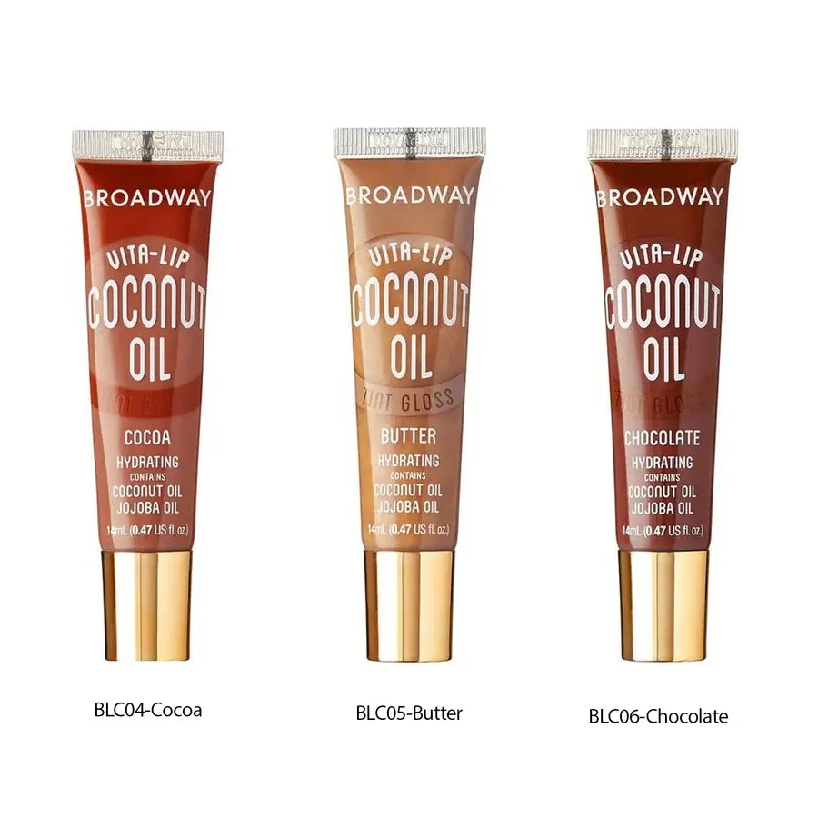 Ruby Kisses Broadway Vita Lip Coconut Oil Tint Lip Gloss, coconut oil infused, rich moisture, smooth application flying  lip gloss