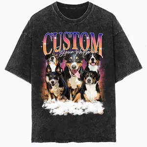 Custom Dog Vintage Washed Shirt, Custom Dog Bootleg Rap tee, Custom Retro Pet T-Shirt, Insert Your Design Shirts