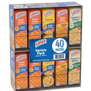 Variety Pack Sandwich Crackers - 40 Packs of Snack Crackers with Peanut Butter, Butter, and Cheese Options Variety Pack Sandwich Crackers - 40 Packs of Snack Crackers with Peanut Butter, Butter, and Cheese Options