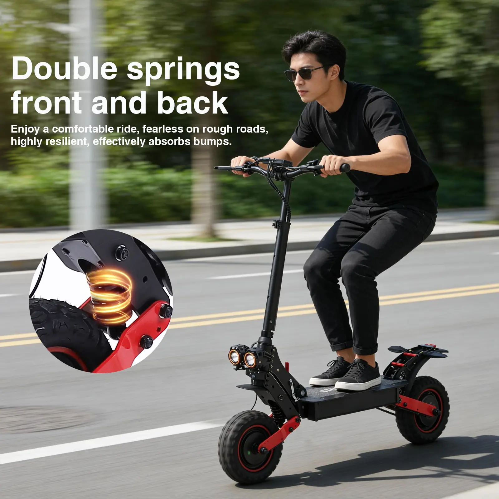 H6 48V 21AH Electric Scooter for Adults 2400W Dual Motor 40MPH