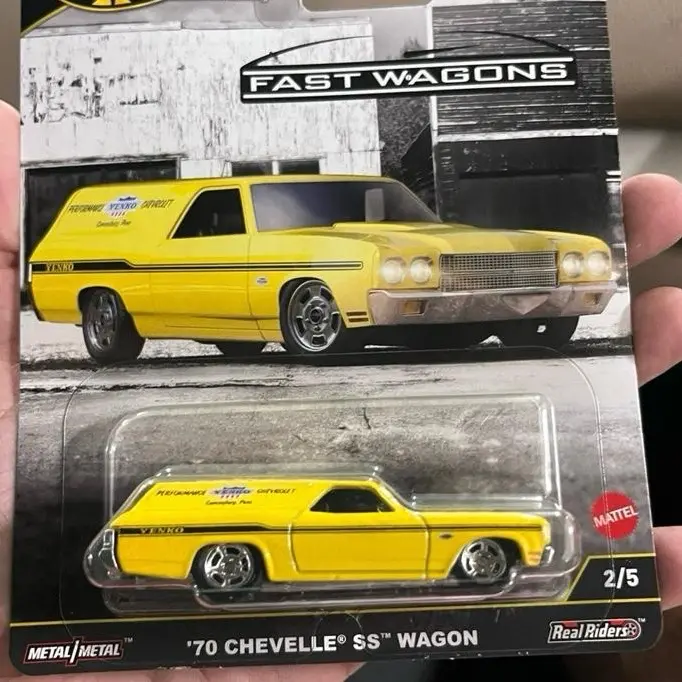 Hw Premium yellow 1970 Chevy Chevelle SS Wagon diecast car 1:64 scale