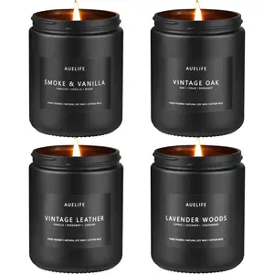 Scented Candles Set | Men Candle Set, Scented Candles for Home, Gifts for Men - 4 Pack Men Candle Gifts Soy Candles Scents