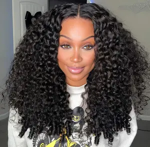 OQ HAIR 9x6 Burmese Curly Wear Go Wig 220% Density Glueless M-Cap Pre Cut Lace Bleached Knots Human Hair Wigs Pre-Plucked Natural Hairline With Invisible Knots Vocation Hair Wigs