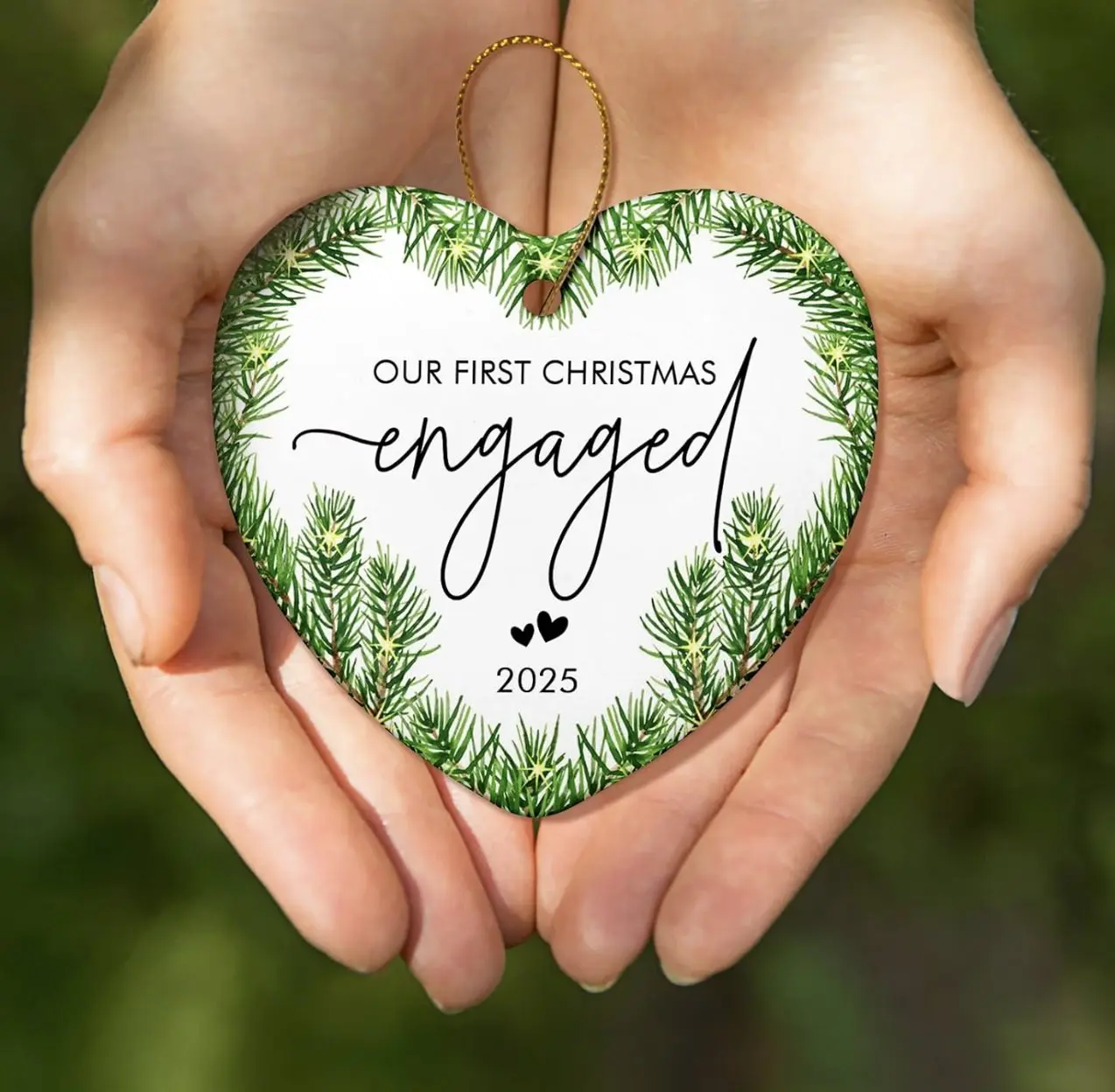Engagement Ornament 2025, Our First Christmas Engaged Ornament, Engagement Gifts for Couples, Bride to Be, Women, Fiance, Her, Just Engaged Decorations