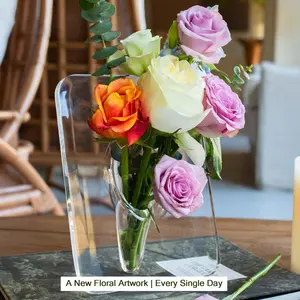 Acrylic Frame Vase, Transparent Flower Vase for Nordic Minimalist Home Decor, Tabletop Floral Display