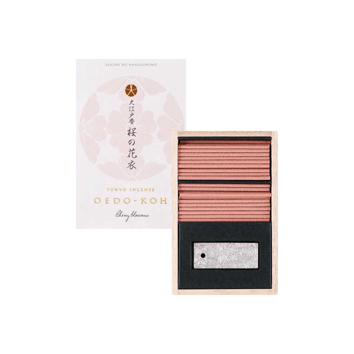 Nippon Kodo OEDO-KOH Cherry Blossom Incense Sticks - Sakura no Hana Koromo - Spring Fragrance, 60 Sticks with Incense Holder