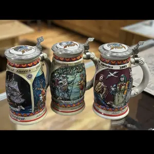 Budweiser Discover America Nina, Pinta, Santa Maria 1992 Beer Stein Set Of 3