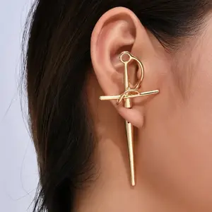 Gothic sword earrings for women, vintage exaggerated sword design