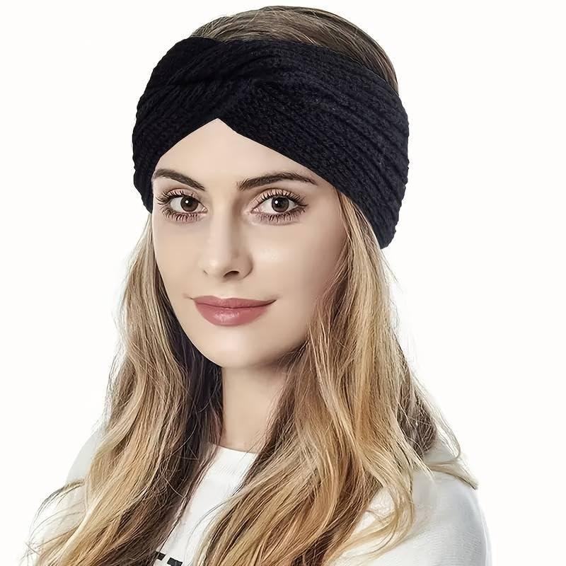 [Christmas Gift]Triple Knot Warmth Ribbed Knit Headband Set-3pcs (color-1, Standard)
