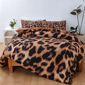 Leopard Print Bedding Set, Including 1 Count Duvet Cover & Pillowcase without Filler, Soft Comfortable Bedding Set for Home Bedroom Bedding Duvet Covers