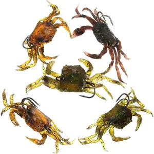 minihut 5 Pack Soft Fish Fishing Crab Lures  Artificial with  Hooks  Saltwater Lure Fishing Tackle Accessory Tool