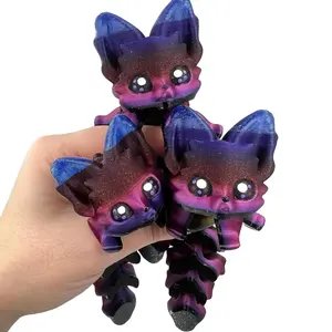 Dark Nebula Fox 3D Printed Figurine Decor Lightweight - Perfect for Home and Office Decor