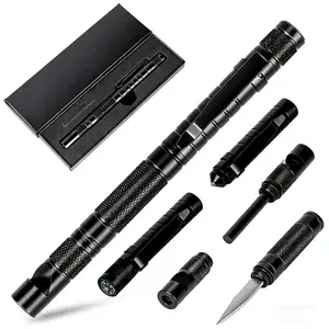 【Father's Day Gifts】5 in 1 Tactical Pen, Self Defense Pen Multitool Gifts for Men, Stocking Stuffers for Adult, Cool EDC Gear- Christmas Birthday White Elephant Gifts for Dad, Husband, Boyfriend From Daughter Son Wife