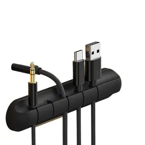 Cable Management Holder – Adhesive Cord Organizer for Phone Chargers, Computer Cables, Gaming Desk & Bedside Tables