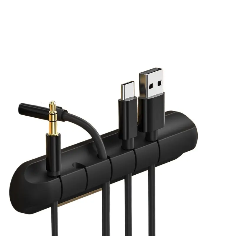 Cable Management Holder – Adhesive Cord Organizer for Phone Chargers, Computer Cables, Gaming Desk & Bedside Tables