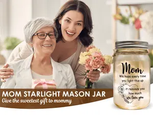 Mom Birthday Gifts from Daughter Son - Unique Christmas Home Decor, Sentimental Mason Jar Night Lights for Mom from Kids _ Home & Kitchen