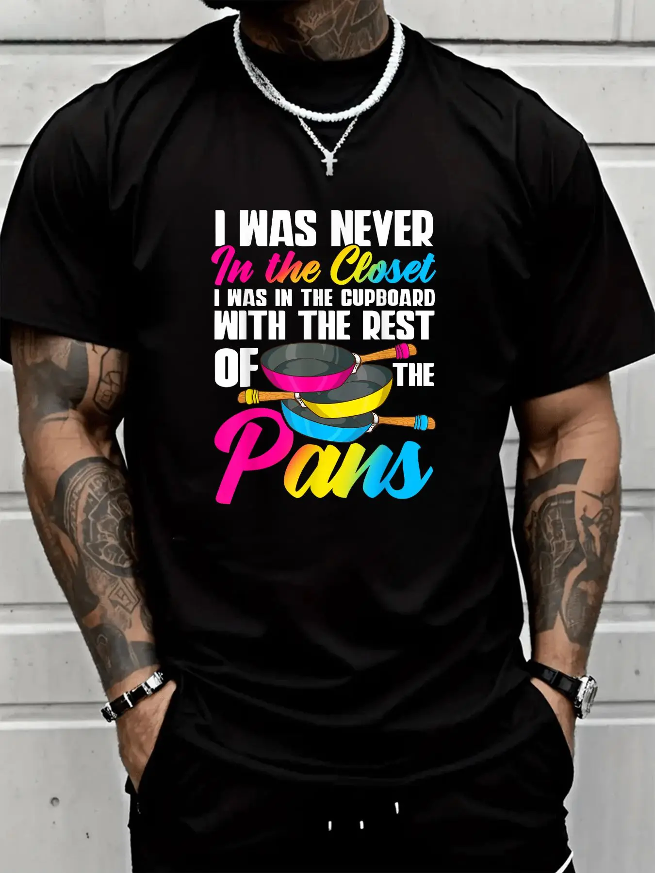 Casual Streetwear Pansexual Pride Graphic T-Shirt, Unisex Loose Fit 100% Cotton 'Life is Beautiful' Short Sleeve Tee, Shortsleeve, Menswear, Round Neck, Soft, Tshirt, Top, All Seasons, Cold Wash, Inspirational