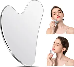 304 Stainless Steel Gua Sha Facial Tools Comfort Guasha Tool for Face and Body Massage Relieve Tensions Reduce Redness Skin Care Tool for Body Treatment Metal Beauty Essentials Mothers Day Gift