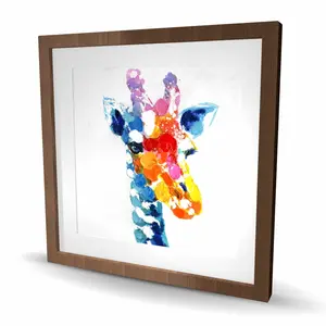 212 MAIN Framed Animal Artwork Print - 24x24 in. Spotted Abstract Giraffe Graphic Print, Colorful Illustrated Home Room Decor, Framed Wall Art for Home Supplies, Animal Artwork Prints, Framed Prints