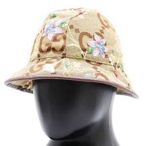 Pre-owned GUCCI Cotton Small Leather Goods Giant GG Bucket Hat Blend Bucket Hat