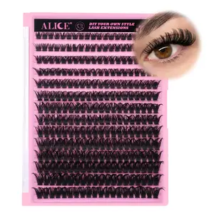 280Pcs Wispy Individual Lashes DIY Eyelash Extensions 8-16MM Fluffy D Curl Lash Extensions Lash Clusters 80D Cluster Eyelashes DIY at Home by ALICE