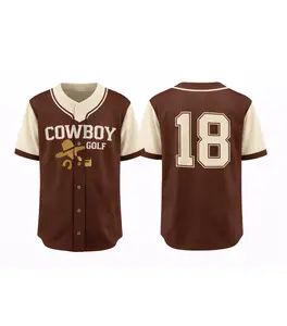 Cowboy Golf Baseball Jersey, Western Golf Shirt, Cowboy Golfer Jersey, Vintage Country Golf Jersey