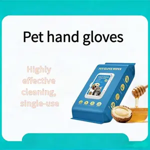 Hand sanitizing gloves for pets, cats, dogs, pet supplies, bathing, cleaning, dry cleaning wipes, wet wipes