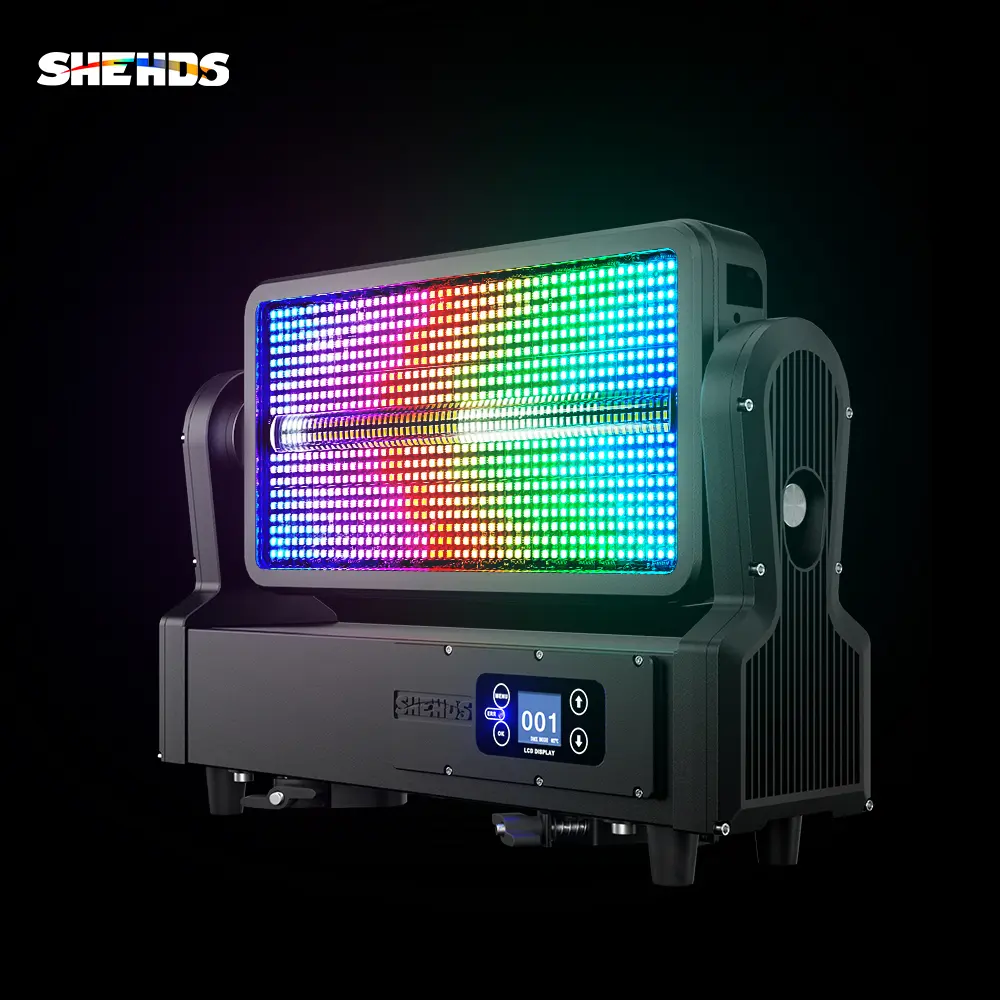 SHEHDS 1000W IP65 LED Outdoor Waterproof RGB Moving Head Light, LED Dimmable Strobe Light with DMX512, Sound Activated Control for Club, Concert, Commercial Lighting, Led Rgb Lights