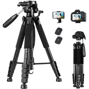74" Camera Tripod, Tripod for Camera and Phone,  Professional Tripod Stand for   with Carry Bag and Phone Holder, Compatible with DSLR, , Spotting Scopes, Max Load 9.5Lb