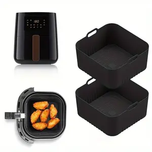 Reusable Silicone Air Fryer Liner, 7 Inch Square, Compatible with Hd9252 Hd9200 Hd9255, Oven & Microwave Safe, Easy to Clean, Air Fryer Accessories