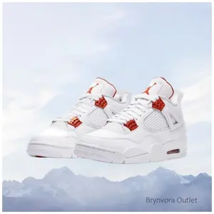 Orange metallic color fashionable retro trendy casual versatile sports mid-top basketball shoes