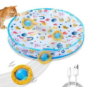 Interactive Cat Toy, Fast Rolling Ball Game Pad, Automatic Sensing Hide-And-Seek Ball, Indoor Sports Kicking Toy, Animal Sound Version