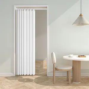 1pc Wave Fold Accordion Door Easy Install Curtain, Modern Minimalist Style Room Divider Decor, Suitable for Living Room Bedroom Hallway Closet