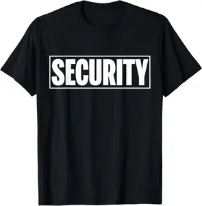 100% Cotton Fashion Garment Bold Security | Security Guard Costume | Security Officer T-Shirt