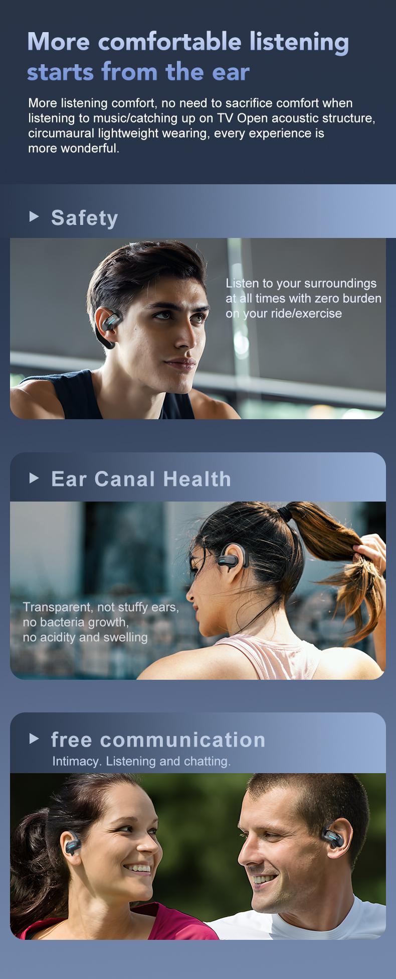 ERAZER X8 OWS Translation Wireless Bluetooth Earphones Support 135 Languages Real Time Bluetooth Translation Playing Music Phone Calls Headphones & Meeting Summary Earbuds