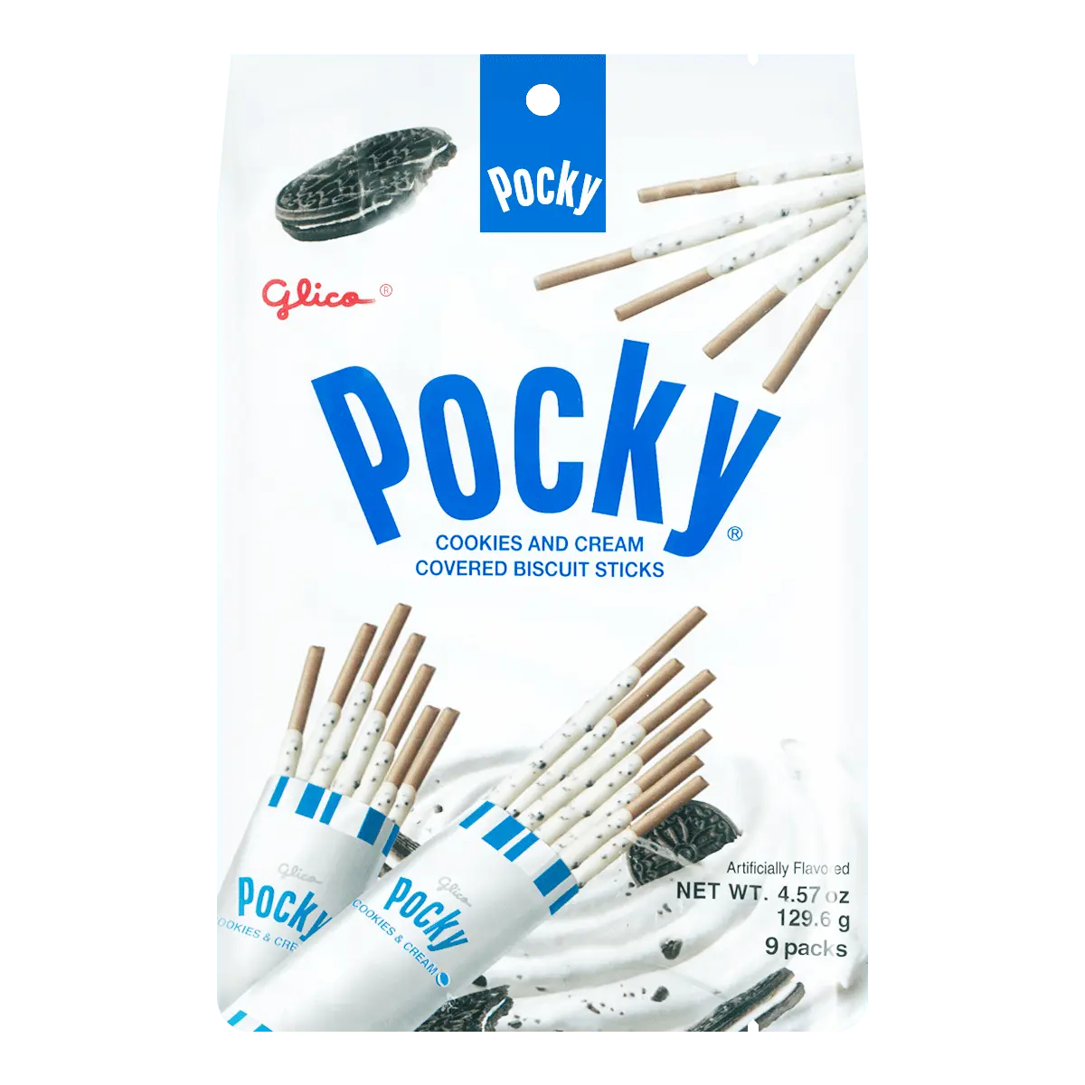GLICO Cookies & Cream Pocky Cookie Sticks - Family Pack, 9 Packs, 4.57oz GLICO Cookies & Cream Pocky Cookie Sticks - Family Pack, 9 Packs, 4.57oz